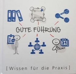 Ausschnitt Coverabbildung Buch Aus Führungsfehlern lernen - verbildlichte Beispiele für gute Führung, die um das Schlagwort angeordnet sind