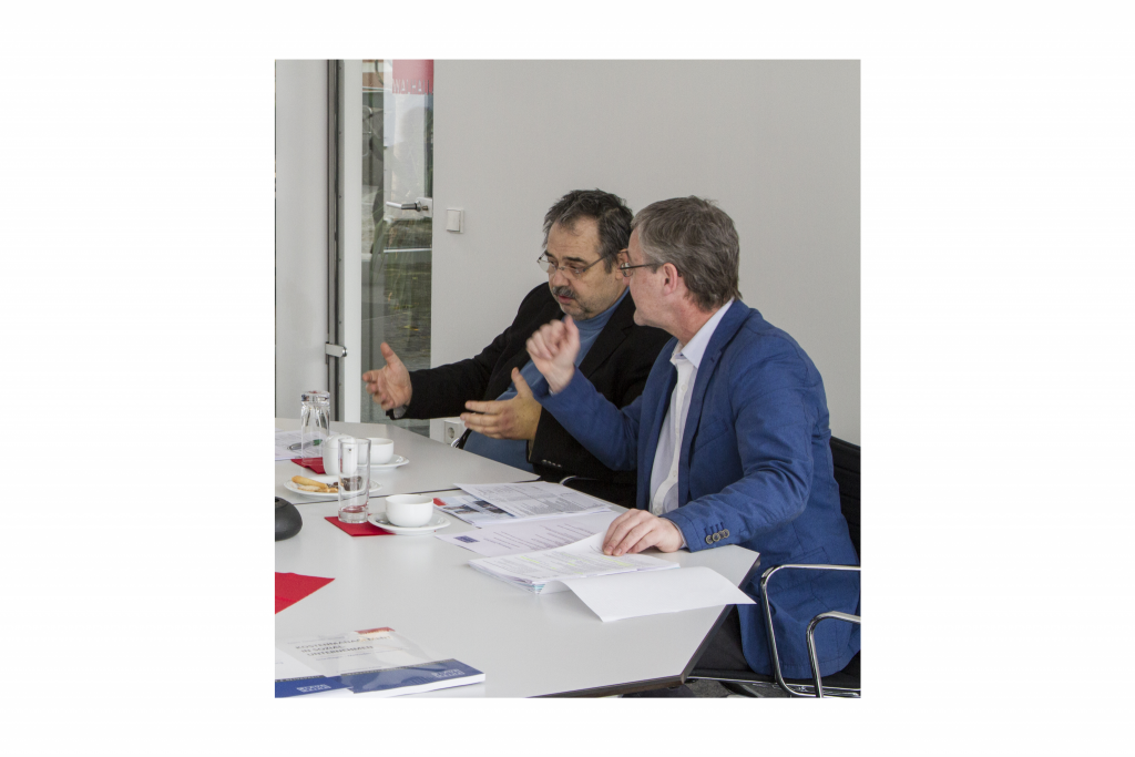 Herausgebertreffen in Regensburg, Prof. Brandl und Prof. Prinz, 07.02.2018