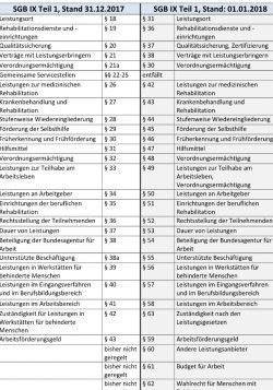 Bildausschnitt Paragrafensynopse SGB IX